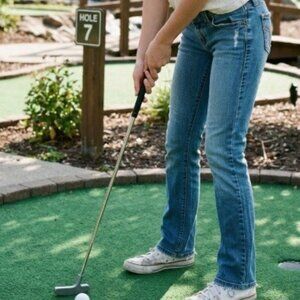 Levi's 504 Slouch Flared Low Rise Stretch Blue Denim Jeans Women's 11 M 28x29